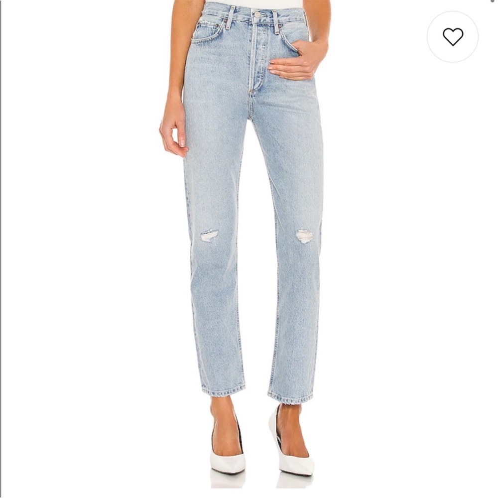 Agolde 90s pinch waist light wash high rise jean size 24